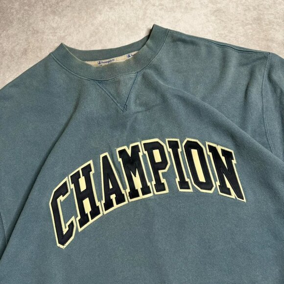 Blue Vintage Champion Crewneck Sweater - Picture 4 of 5
